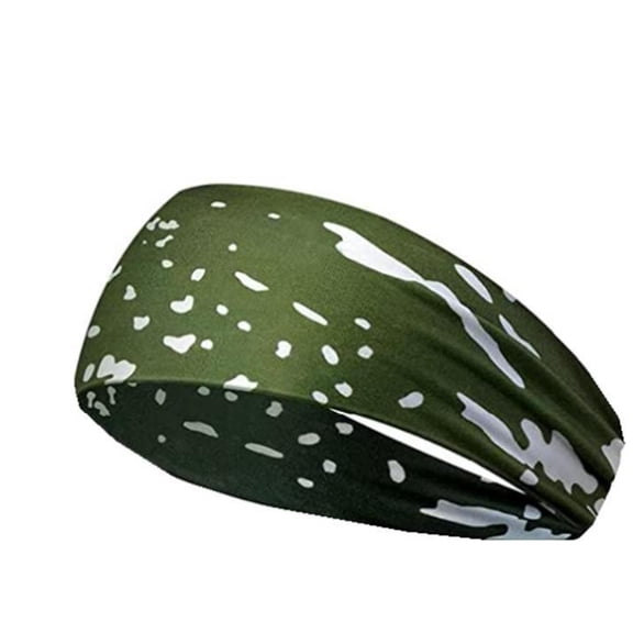 Sports Headbands for Men & Women Moisture Wicking Workout Sweatbands Non-Slip Stretchy Headbands for Running, Yoga, Cycling (Camo Print) #01F