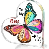 Christmas Gifts for Boss Women Men, Acrylic Heart Sign Office Keepsake Presents, Birthday Boos Day Farewell Leaving Going Away Retirement Thank You Appreciation Boss Gifts for Him Men,4x4 inch