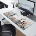 thumbnail image 4 of Rectangle Wild Floral Flower Mouse Mat, Ink Painting Flowers Design, Large Non-Slip Rubber Gaming Mouse Pad with Stitched Edges, Office Mouse Pad for Women Men Kids, 31.5x11.8in, 4 of 7