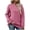 Hot Pink, variant on WREESH Womens Fashion Sweatshirt Casual Crewneck Sweatshirt Solid Color Pullover Loose Fit Long Sleeve Tops Fall And Winter New Loose Tops Sweatshirts Light Blue