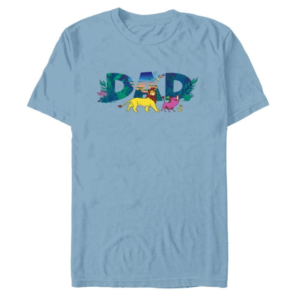 Disney The Lion King Simba & Pals Dad Father’s Day Birthday - Short Sleeve Blended T-Shirt for Adults - Customized-Ocean Blue