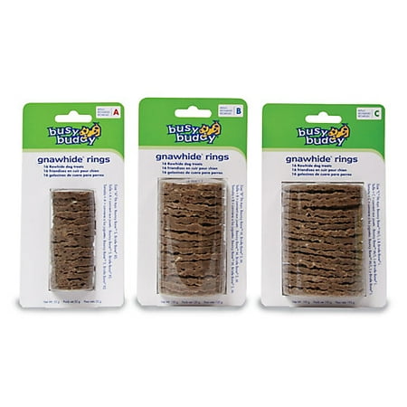 Rawhide Rings - Busy Buddy Rawhide Rings Size A Peanut Butter
