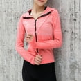 thumbnail image 3 of Women Full Zip Track Jackets Hooded Raglan Long Sleeve Thumb Holes Lightweight Slim Running Workout, 3 of 8