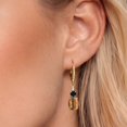 thumbnail image 3 of Gem Stone King 18K Yellow Gold Plated Silver Brown Tiger Eye and Black Onyx Dangle Earrings for Women with Lab Grown Diamond (3.47 Cttw, Oval 9X7MM), 3 of 6