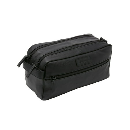 AlpineSwiss Sedona Toiletry Bag Genuine Leather Shaving Kit Dopp Kit Travel Case Black One (Best Leather Dopp Kit)