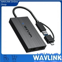 WAVLINK USB 3.1/Type C to Dual 4K@60Hz HDTV Adapter, DisplayLink Dual Monitor Hub for Dell HP Surface Lenovo, Extend Mode for Windows and M1/M2/M3 Mac