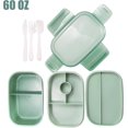 thumbnail image 4 of shiyou-2 Pack 1800ML Bento Lunch Box with Utensils, 3 Layers Stackable Salad Container Bowl, 8 Compartments Plastic Meal Prep Container for Adults, Work, Picnic, BPA Free, 2 Colors, 4 of 4