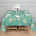 thumbnail image 3 of Turquoise Daisy Flower Yellow Centers Pattern Square Tablecloth,Waterproof Square Table Cover,Wipeable Spillproof Washable Table Cover for Home Kitchen Party Decor 42"X42"(107x107cm), 3 of 6