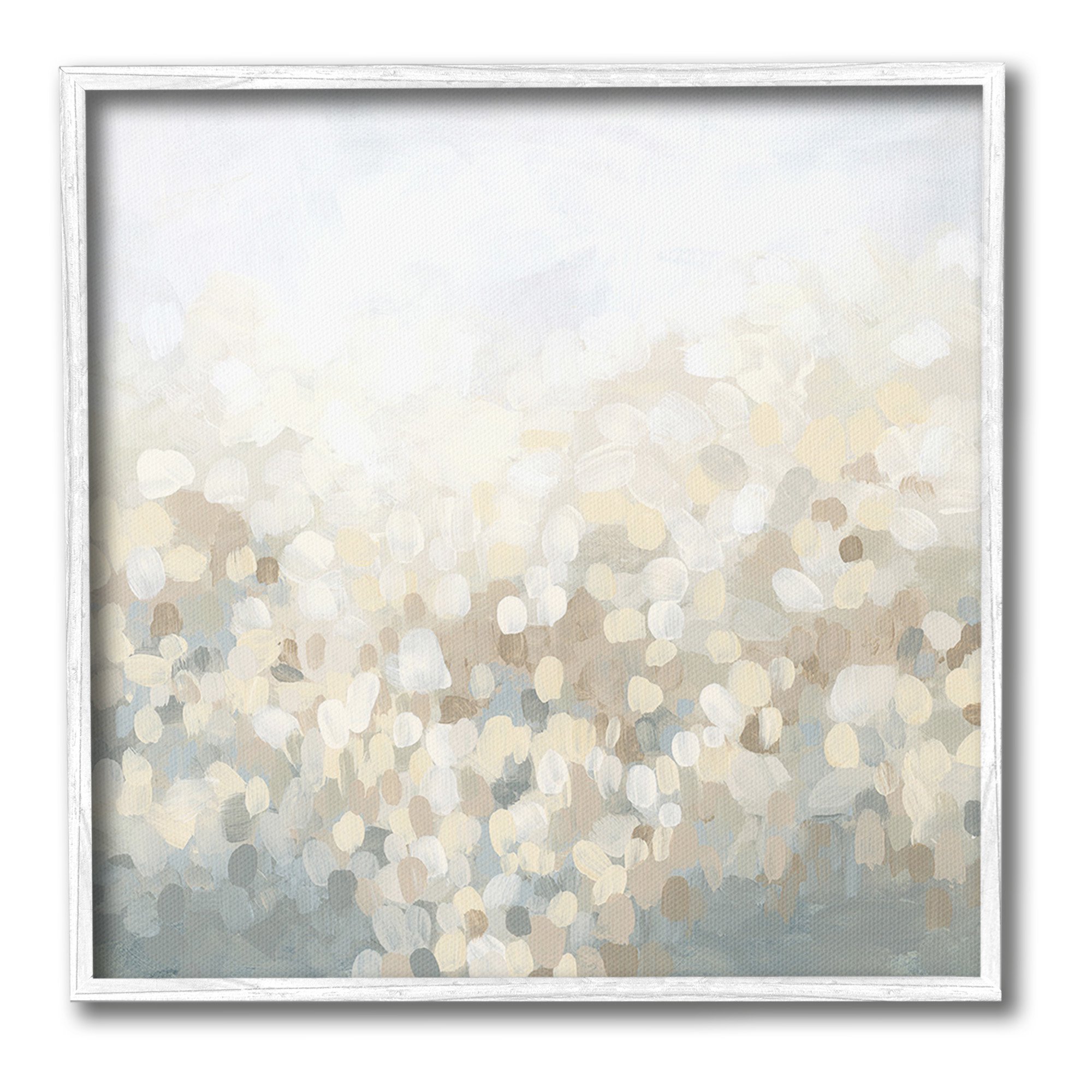 Stupell Industries Dotted Neutral Gradient Abstract Painting White Framed Art Print Wall Art 12 x 12