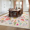 thumbnail image 2 of Ultrug Floral Area Rug Soft Non Slip Vintage Rugs for Living Room Bedroom Home Deocr Flower Carpet,5'x7',Beige, 2 of 7