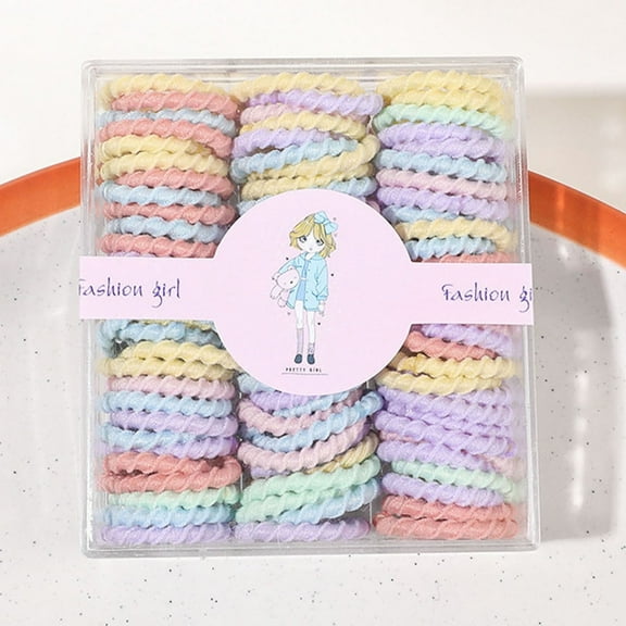 Dowegor Hair Accessories for Women, 100 Pcs Girls Colorfull Elastic Hair Bands Kids Ponytail Rubber Accessories, Hair Bows, Hair Ties, Headbands for Women