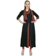 thumbnail image 3 of Bimba Indian Women Rayon Designer Black A-Line Kurta Ethnic Kurti With Scarf - 20, 3 of 3