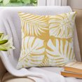 thumbnail image 3 of Pillow Covers 16x16 Set of 2, Palm Tree Monstera Throw Pillow Covers Decorative Couch Cushion Cover, Mustard Ochre Leaf Boho Botanical Tropical Microfiber Soft Pillowcases for Bedroom Living Room, 3 of 9