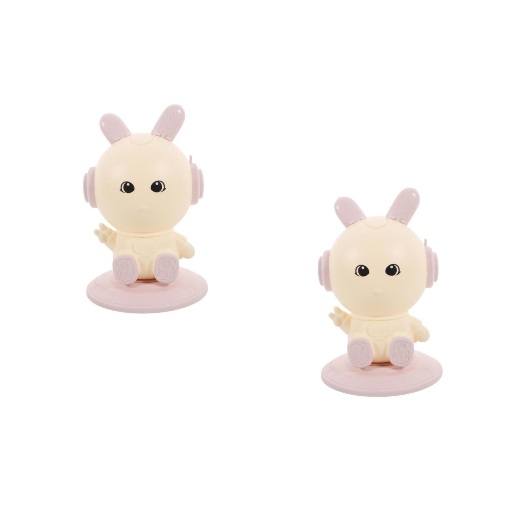 WORGEOUS 2pcs Cute Animal Pen Pencil Holder Rabbit Rotating Pen Holder For Desk Makeup Brush Holder Desk Organization Office Accessories For Women Desk Pink