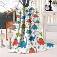 thumbnail image 3 of Colorful Dinosaur and Flower Pattern Blanket,Comfortable Soft Lamb Wool Throw Blanket,All Season,Warm Lightweight Blankets for Sofa Bed Couch Living Room Chair,50"x60", 3 of 4