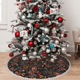 thumbnail image 5 of Rocae Floral for Christmas Tree Skirt with Pom Pom Trim for Holiday Party for Holiday Home Decor Indoor Outdoor-48", 5 of 7