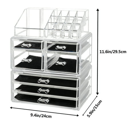 Brush Storage - Zimtown 7 Drawer Cosmetic Makeup Case Lipstick Jewelry Brush Holder Storage Organizer Transparent