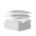 thumbnail image 3 of Noble Linens Light Grey 3 Piece Painted Dots Reversible Microfiber Quilt Set, Twin / Twin XL, 3 of 7