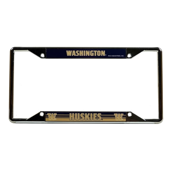Washington Huskies Chrome EZ View License Plate Frame