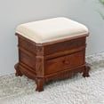 thumbnail image 1 of International Caravan Windsor Storage Vanity Stool in Walnut Stain, 1 of 3