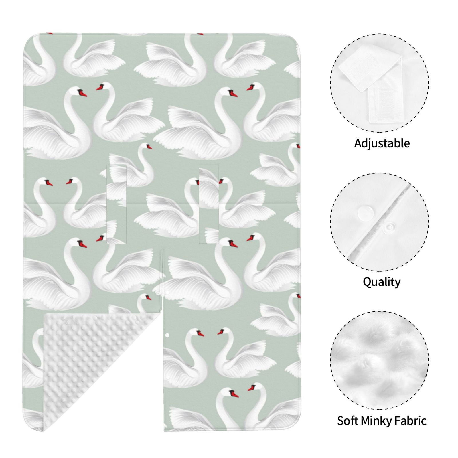 Naloa White Birds Baby Car Seat Cover, Breathable Baby Carrier Cover, Multiuse Baby Carrier Cover & Nursing Breastfeeding Cover