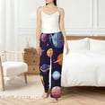 thumbnail image 4 of Salouo Space Planet Print Women's Pajama Pants Casual Loose Sweatpants PJs Flowy Pants Drawstring Palazzo for Women Wide Leg Pants Lounge Pajama -Large, 4 of 8