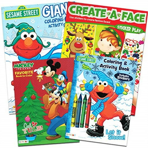 Download Christmas Coloring Books Set For Kids Toddlers With Crayons And Stickers 4 Holiday Christmas Activity Books Filled With Games P Walmart Com Walmart Com