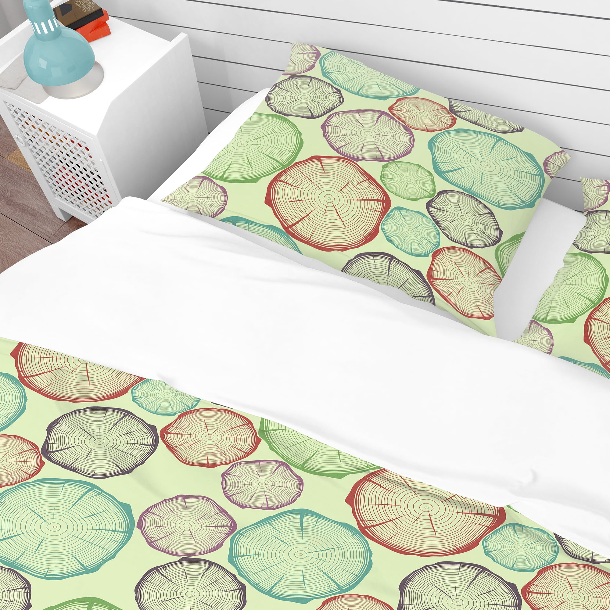 Designart 'Pattern with Tree Rings' Bohemian & Eclectic Duvet Cover Set