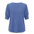 thumbnail image 5 of Naotn Half Short -Sleeve Shirts for Women Summer Casual Loose Fit Crew Neck Tops Trendy Beach Holiday Button Blouses, 5 of 8