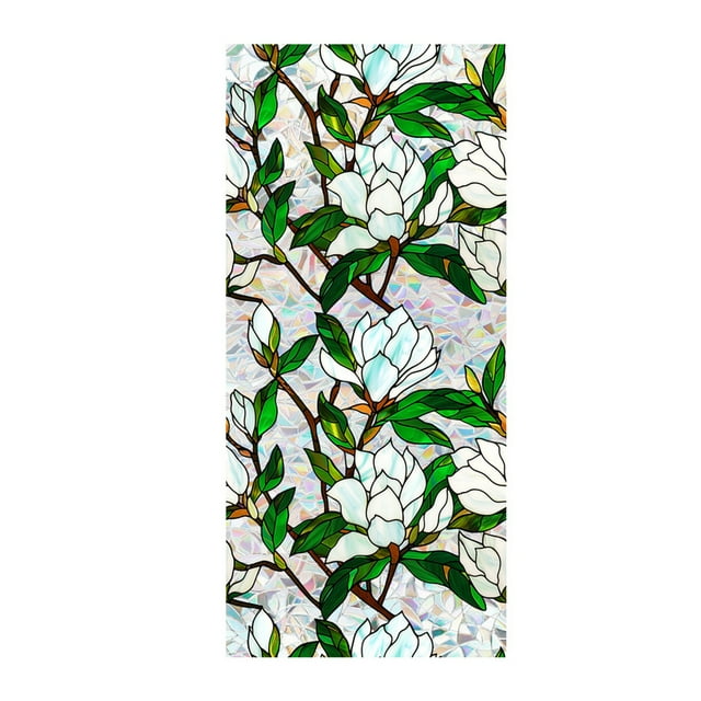 Billuyoard Película decorativa para ventanas, antiestática, con diseño de flores teñidas, ideal para decorar puertas y ventanas. Decoración del hogar XCBL031 43*100 cm