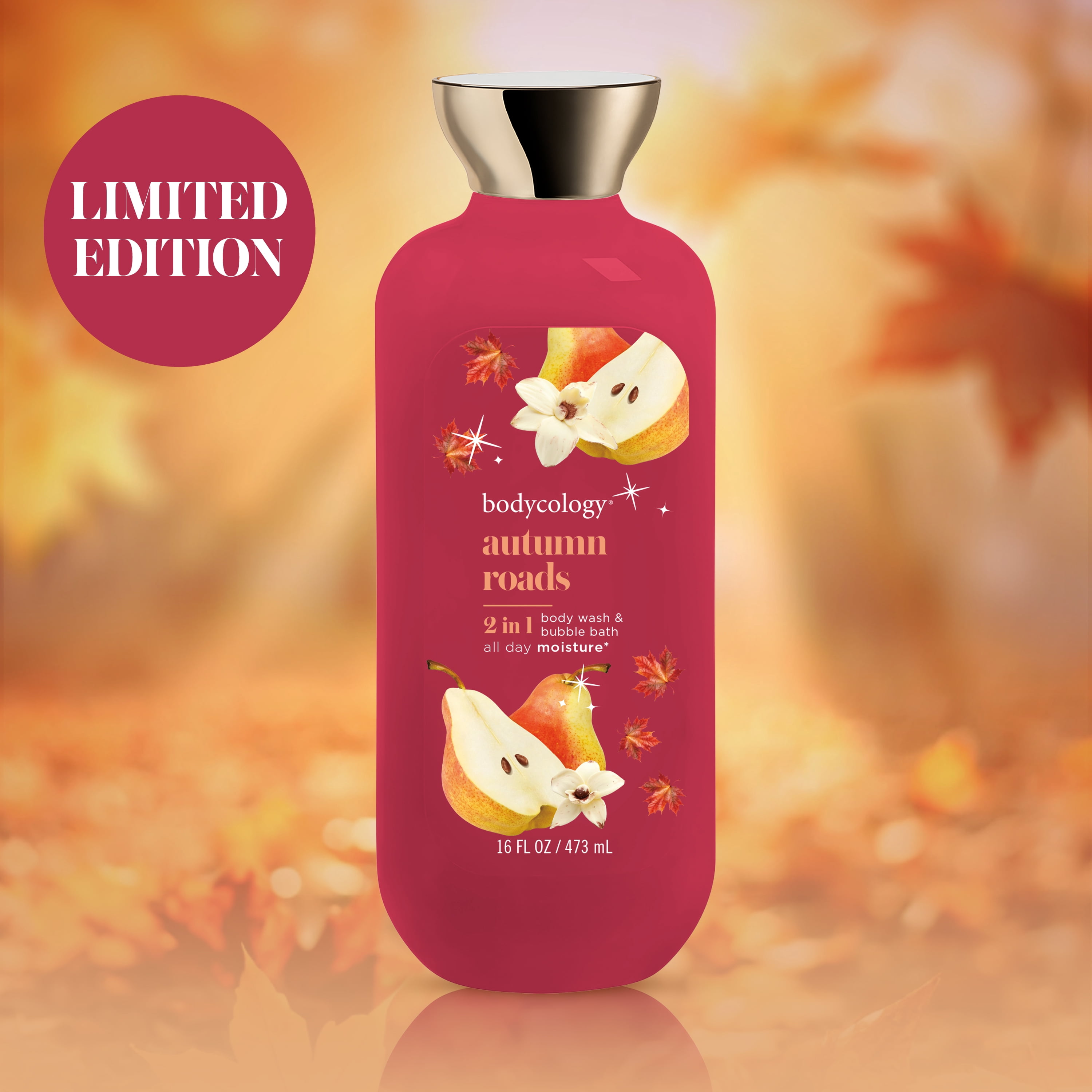 Bodycology 2-in-1 Body Wash & Bubble Bath, Autumn Roads, 16 fl oz