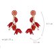 thumbnail image 3 of Pendientes colgantes con diseño floral para mujer, con diamantes de imitación rojos geométricos y glamorosos para fiestas, 3 of 3