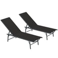thumbnail image 1 of Outsunny 2 Pcs Chaises Longues Pliantes d'Extérieur avec Dossier Réglable, Noir, 1 of 10