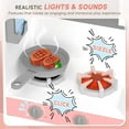 thumbnail image 6 of ZENPETIO Wooden Play Kitchen w/Realistic Lights & Sounds for Ages 3+, Kitchen Playset with 28 Pcs Toy Food & Cookware Accessories, Toy Kitchen with Plenty of Play Features Pink, 6 of 7