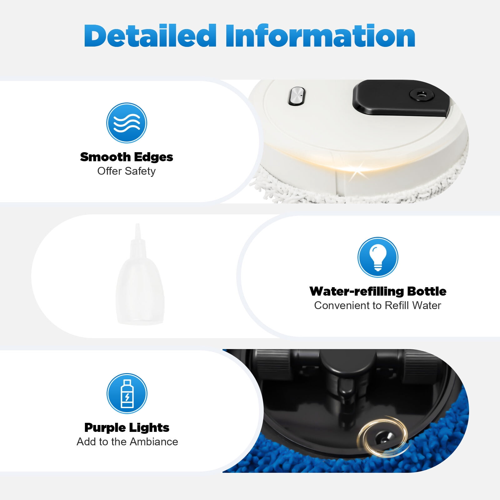 3 in 1 Smart Robot Cleaner Floor Mopping & Spraying & Sweeping Automatic Cleaning Sweeper USB