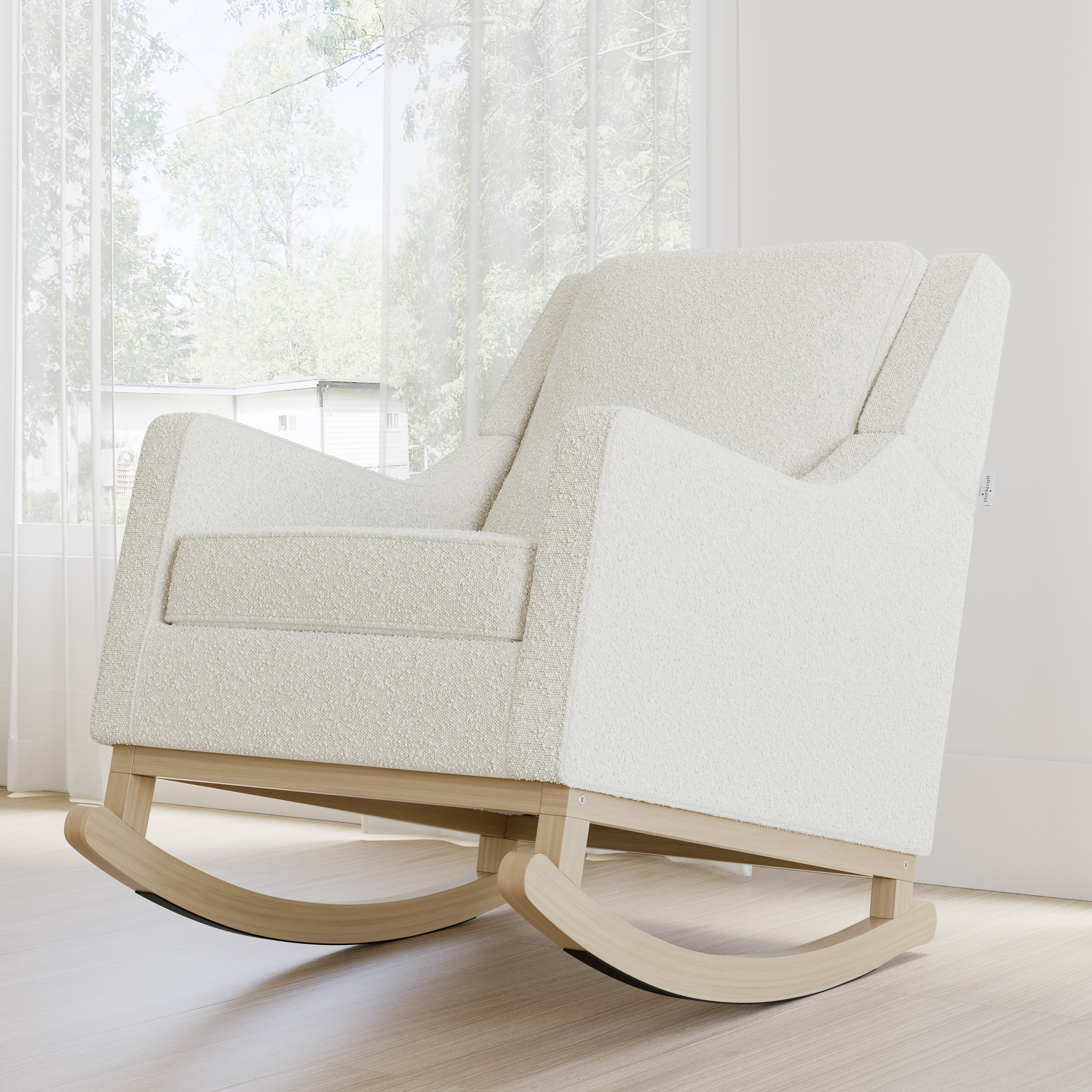 Storkcraft Pasadena Infant Nursery Rocker, Driftwood with Ivory Boucle