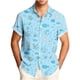 thumbnail image 1 of Mens Casual Manga Corta Botón Abajo Camisas Impresas Turndown Cuello Blusa, Top de Moda de Verano para el Uso Diario, 1 of 6