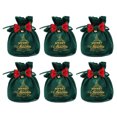 thumbnail image 5 of Christmas Velvets Drawstring Gift Bags With Bowknot And Bells For Candy Storage Holiday Party Supplies, 5 of 8