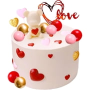Multicolor Heart-shaped Spherical Cake Decoration Plug-in Set