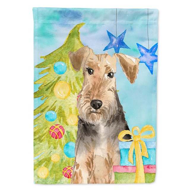 Carolines Treasures CK1858CHF Christmas Tree Welsh Terrier Flag Canvas House Size