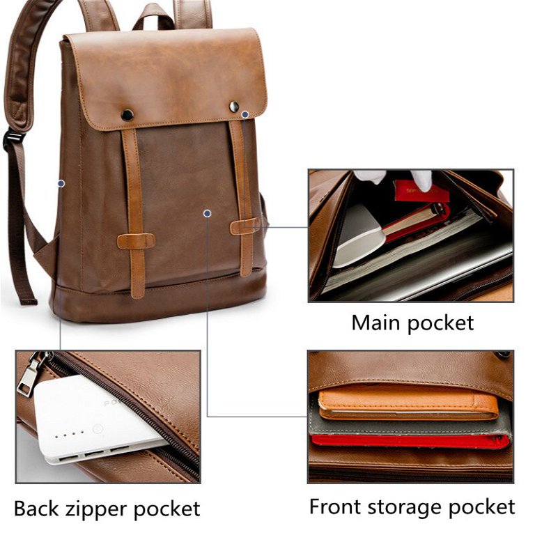Cocopeaunts High Qualit Man Backpack Soft Leather Mens Backpacks Luxury Designer Vintage Backpack Laptop Bag Male Large Capacity Travel Bag, Adult