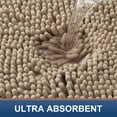 thumbnail image 4 of Smiry Chenille U-Shaped Toilet Bathroom Rugs, Soft Absorbent Non-Slip Contoured Carpet, Machine Washable Bathroom Mats, 20"X20", Beige, 4 of 7