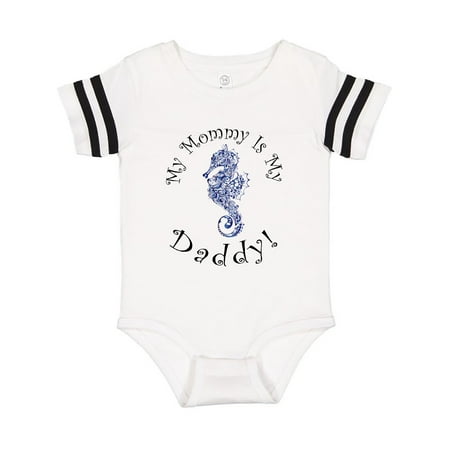 

Inktastic My Mommy Is My Daddy - Seahorse Deep Blue Gift Baby Boy or Baby Girl Bodysuit