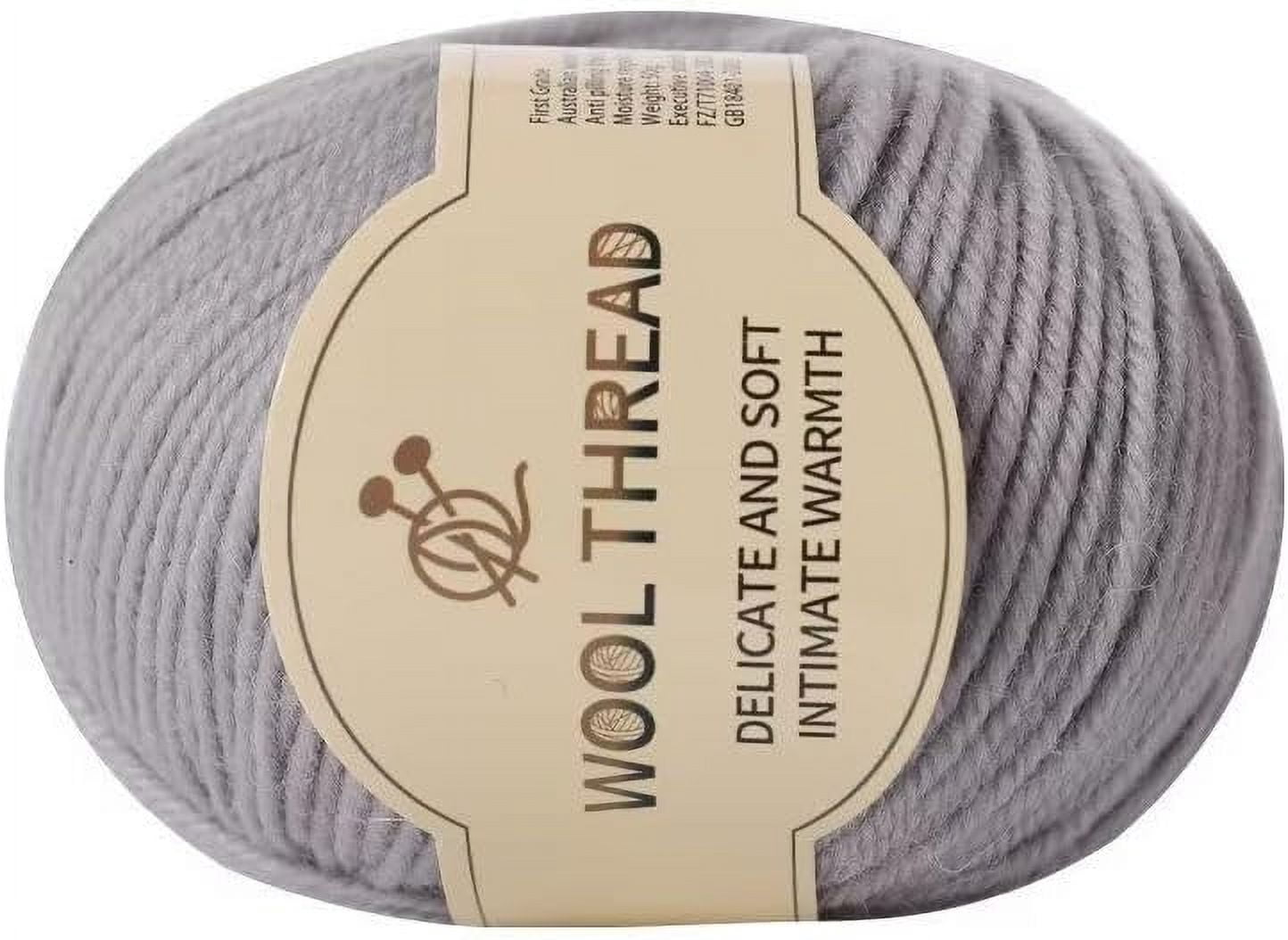FENG4 Groups Australian Wool Yarn 4 ply of Medium Thick Hand Knit Non-Pilling Wool Blend Soft Yarn for Hand Knitting & Crocheting (Purple)-240810
