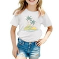 thumbnail image 3 of Kids Shirts For Girls Summer Girls Short Sleeve Tops Round Neck Toddler Summer Clothes Girls Girls Clothing 4-5 Years Cute&nbsp;Girl&nbsp;Clothing, 3 of 4
