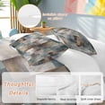 thumbnail image 3 of Blue Brown Geometric Bedding 3 Piece Duvet Cover Set Full Size, Modern Ombre Abstract Art Soft Microfiber Comforter Cover with Zipper Closure & Pillowcases, Wrinkle & FadeResistant Quilt Cover, 3 of 9