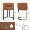 thumbnail image 6 of Dycanpo 26'' Counter Height Bar Stools Set of 4 with Backrest and Arms,Faux leather (Brown-Black), 6 of 7
