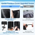 thumbnail image 5 of Patio Furniture Covers Waterproof Heavy-duty 600DPU Outdoor Furniture Covers, V-Shape Large Patio Sofa Cover Set with Handles and Windproof Buckles,105.5" x 85" x 33" x 31", Black, 5 of 8