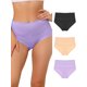 thumbnail image 1 of INSPIRAR CHIC Ropa interior de mujer de talla grande Paquetes de encaje de cintura alta Bragas cómodas Morado, Rosa, Negro Pequeño, 1 of 6