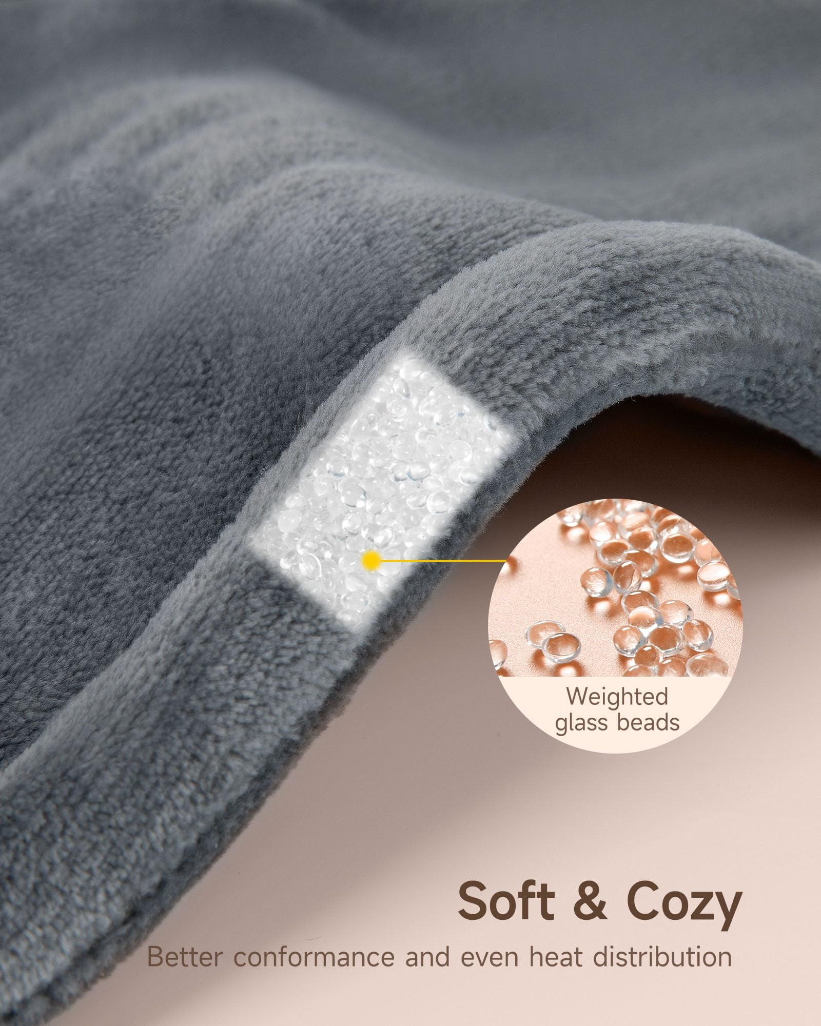 Heating Pad for Neck and Shoulders Pain Relief Cramps ALLJOY, 25"x18" Skin-Friendly Heated Neck Wrap 3 Fast Heat Setting with Auto Shut Off for Home and Office, Machine Washable, Gray